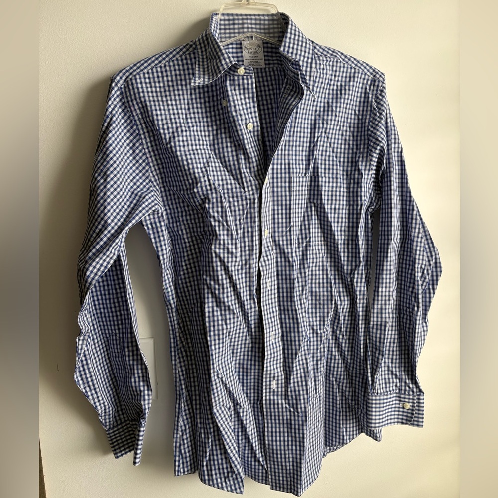 Brooks Brothers Navy Checkered Men's Shirt